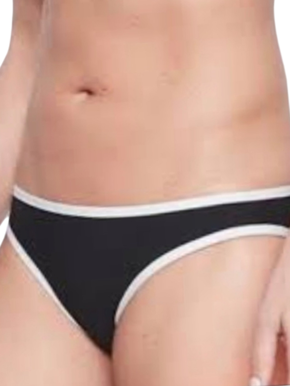 Athleta black with white trim bikini swim bottoms  Sz L new with tags